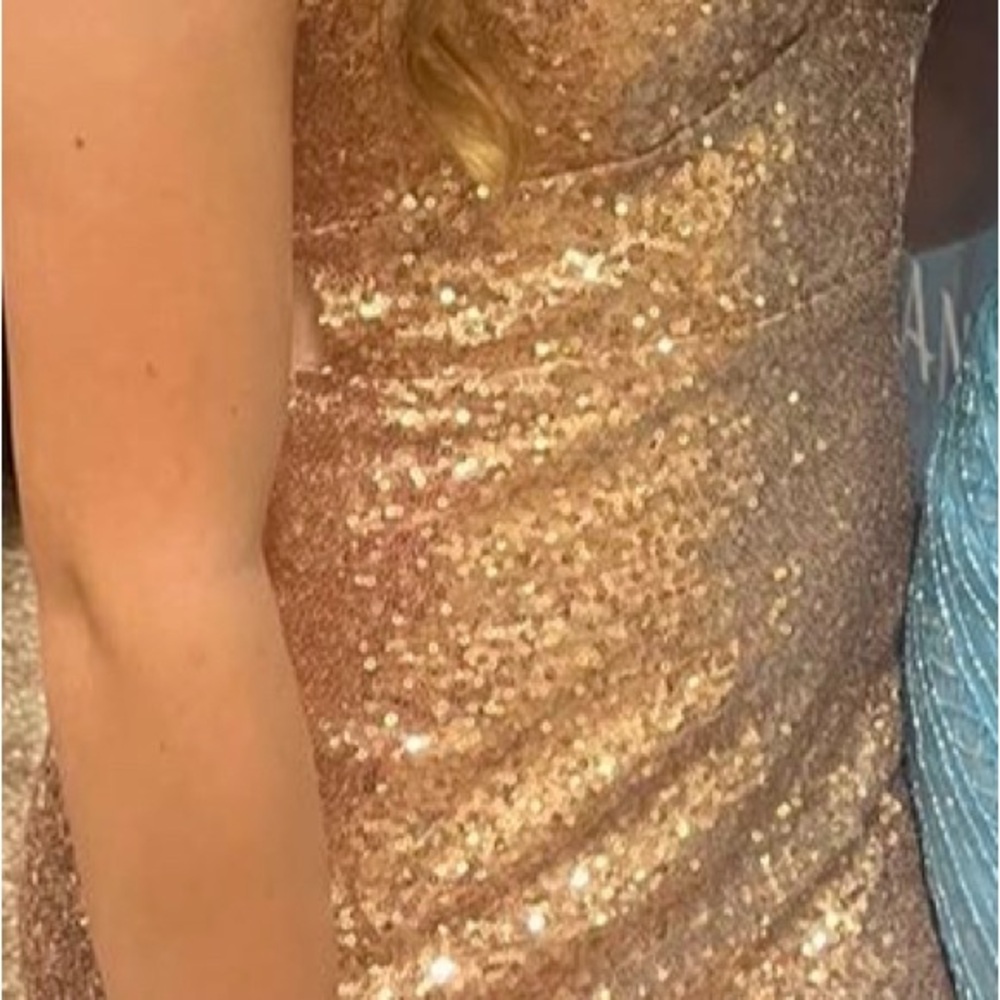 Glamorous Gold Sequin Backless Dress